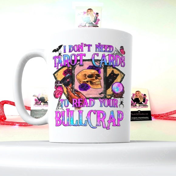 Tarot Cards BullCrap Sarcastic 15 Ounce Double Sided Ceramic Coffee/Tea Mug - Picture 1 of 1